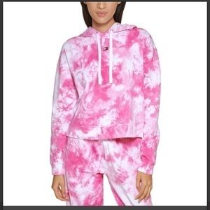 TOMMY HILFIGER SPORT PINK FRENCH TERRY TIE-DYE HOODIE